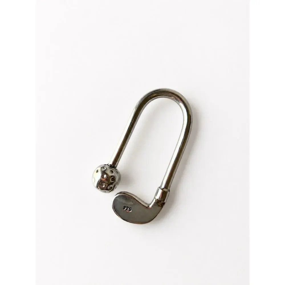 Sterling Silver 925 Golf Key Ring Screw-Off Golf Ball Keychain Vintage Golfcore